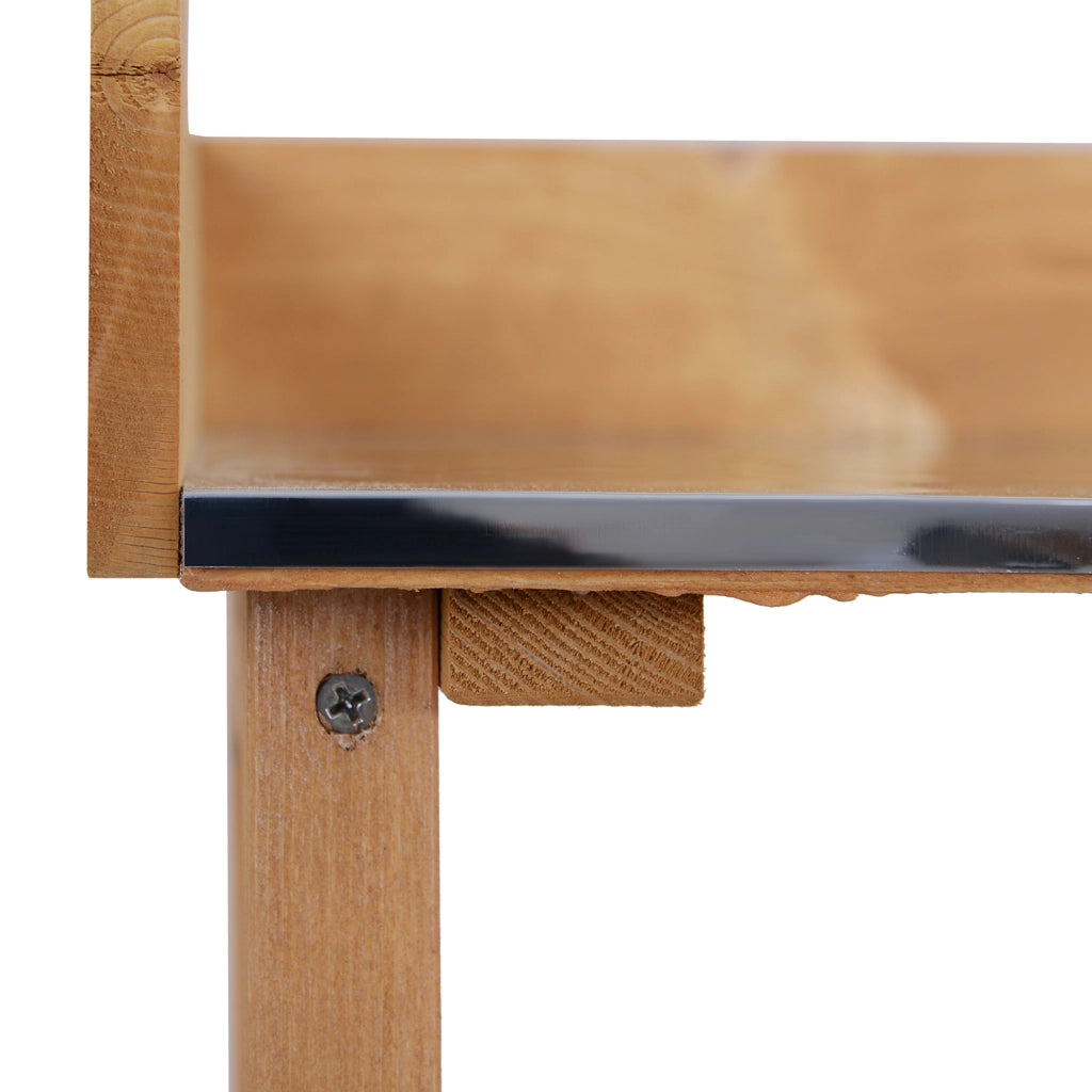 Tavolo da giardinaggio con ripiani e ganci ¨C zephmum ¨C in legno e acciaio galvanizzato