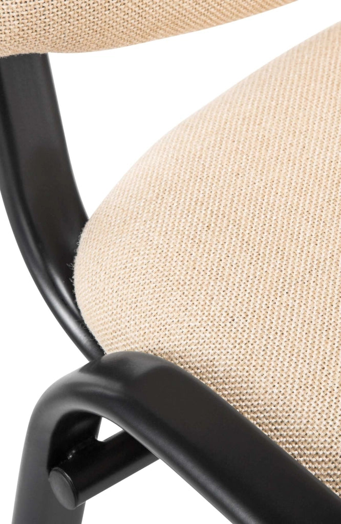 Sedia Ken in stoffa crema