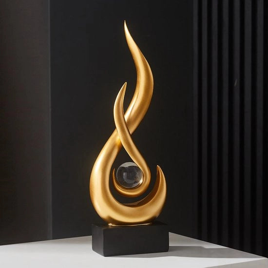 Decorazioni per Salotto con Stile Moderne, Sculture a Fiamma in Legno Decorative per Soggiorno, Decorazioni per Muro con Stile Abstract per Sala da Pranzo, Ufficio, Tavolo da Caffè, Sculture Decorative per Libreria