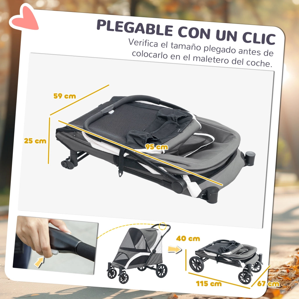 Cuccia per cani pieghevole con cuscino lavabile ¨C Minimal ¨C Grigio scuro 124x67x100 cm