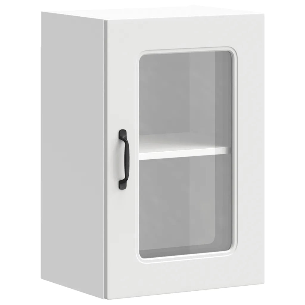 vidaXL Pensile da Cucina con Porta in Vetro Kalmar Bianco Truciolato