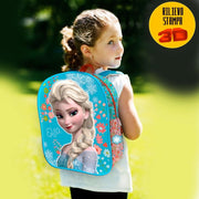 Trade Shop - Zaino Zainetto Frozen Elsa Con Rilievo 3d Disney Bambine Scuola Asilo Elementari -