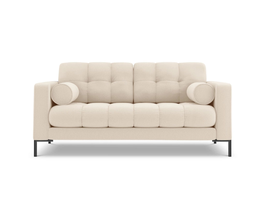 Cosmopolitan Design - Divano "Bali" 2 posti in tessuto strutturato beige chiaro 