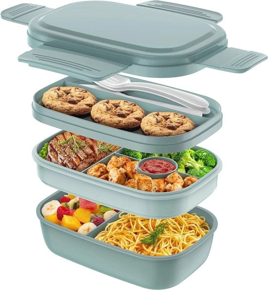 Lunchbox per Adulti e Bambini - 1900 ml - Borsa di Pane Imprigionata con Scatole per Picnic, Lavoro e Viaggi