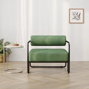 Poltrona Lounge Moderna ¨C MINIMAL ¨C Velluto a Coste, Struttura in Metallo Nero