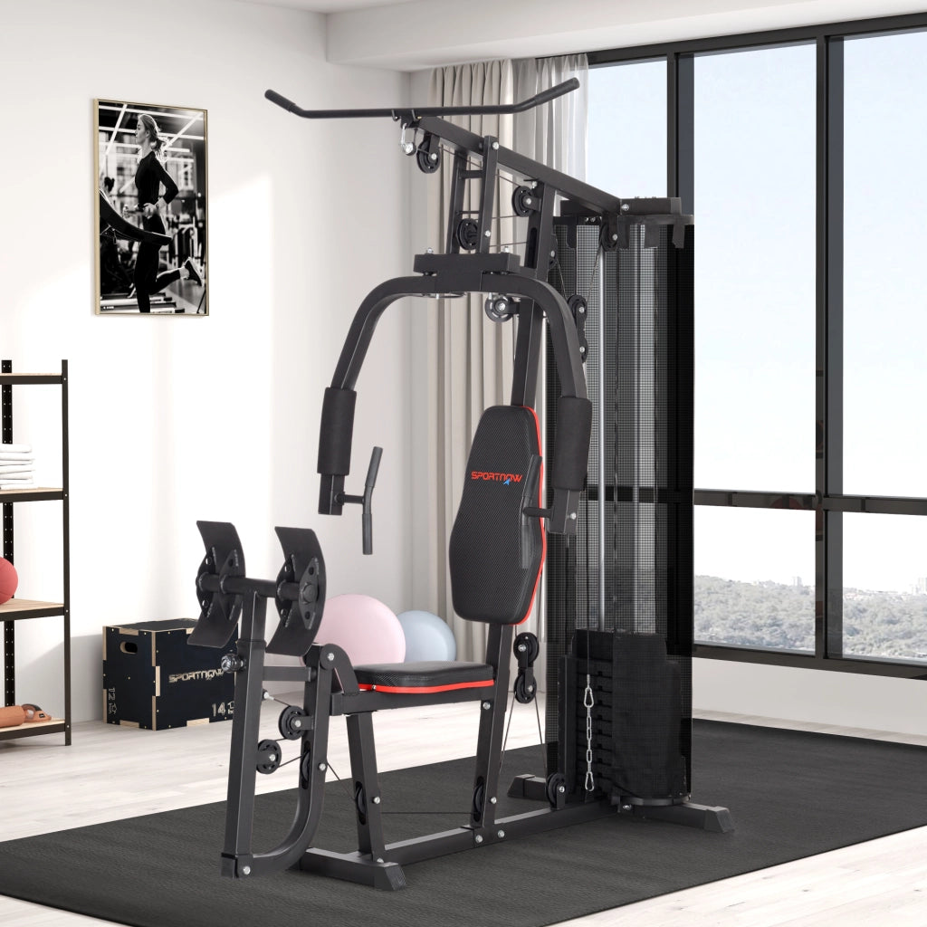 Stazione Fitness Multifunzione ¨C zephmum ¨C con Pesi 45 kg, Cavo Alto e Pressa Gambe