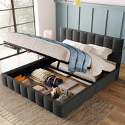 letto imbottito lino grigio 140 x 200 cm