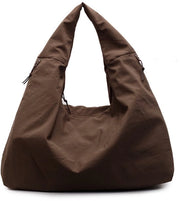 Borsa slouchy in nylon per donne – Borsa da spalla versatile e borsa crossbody semilunare – Grande borsa trendy per uso quotidiano e spiaggia