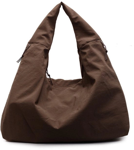 Borsa slouchy in nylon per donne – Borsa da spalla versatile e borsa crossbody semilunare – Grande borsa trendy per uso quotidiano e spiaggia