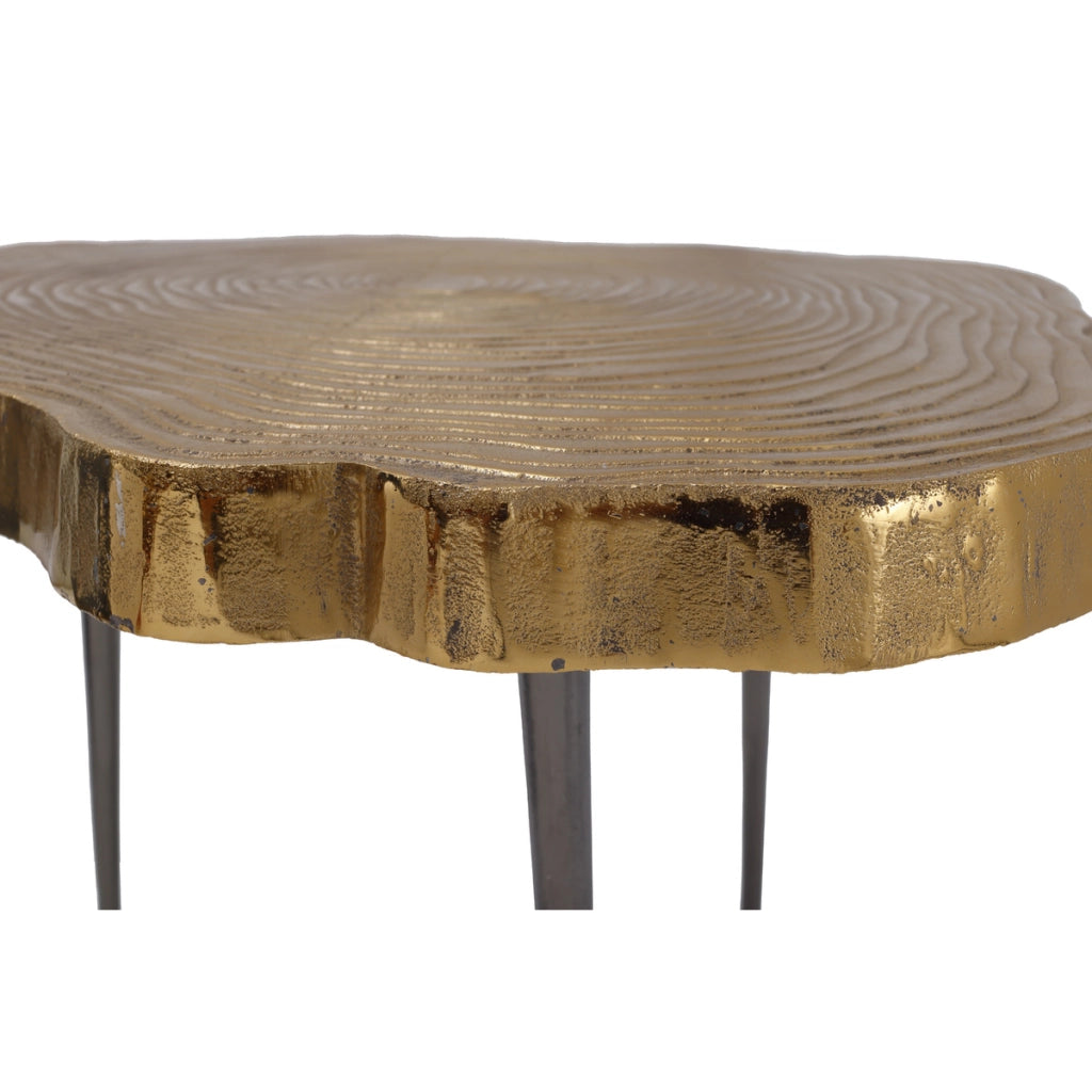 Tavolino Wood Art 225 in alluminio finitura oro