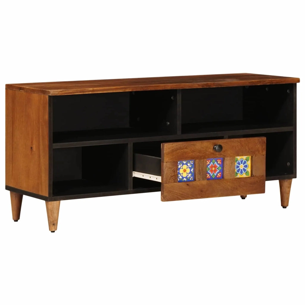 Mobile TV Noce 100 x 33 x 46 cm Legno di mango massello 4018240