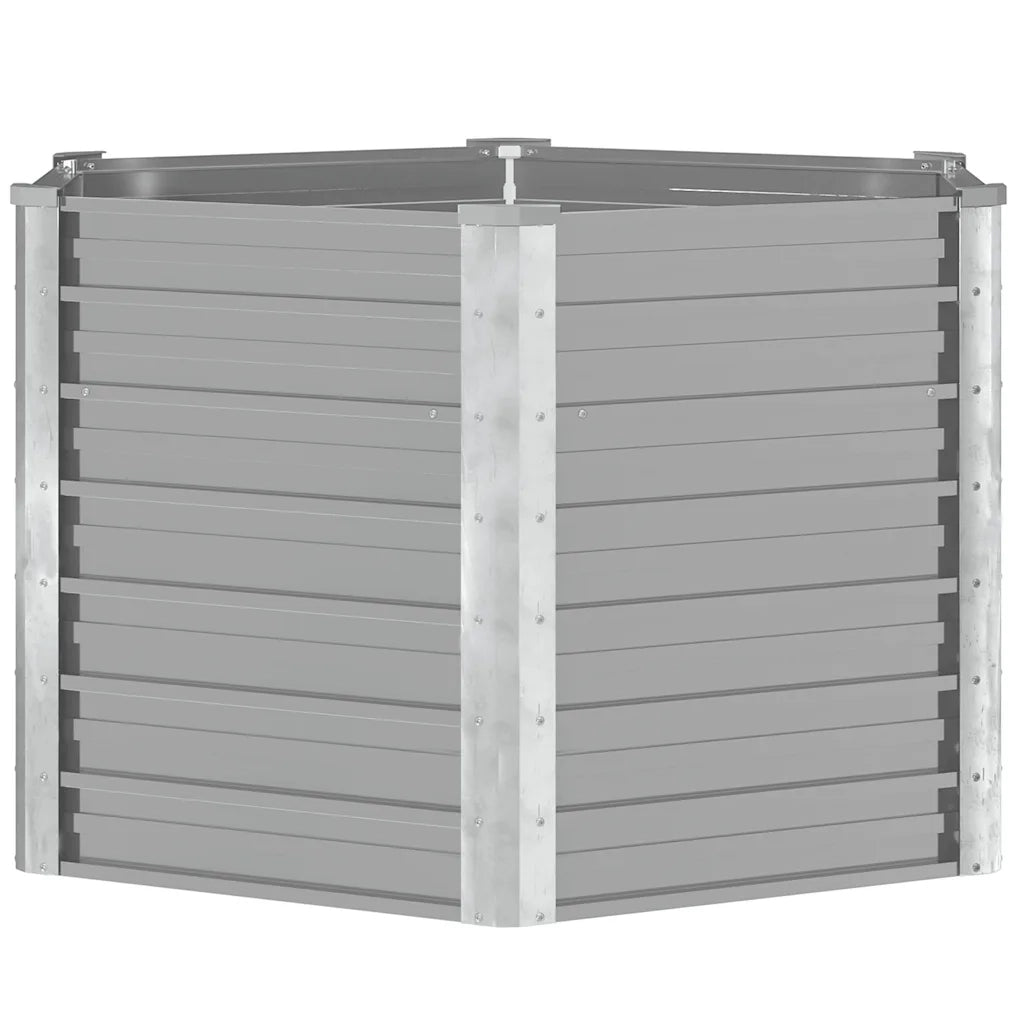 Letto Rialzato Giardino in Acciaio Zincato 129x129x77 cm Grigio 44856