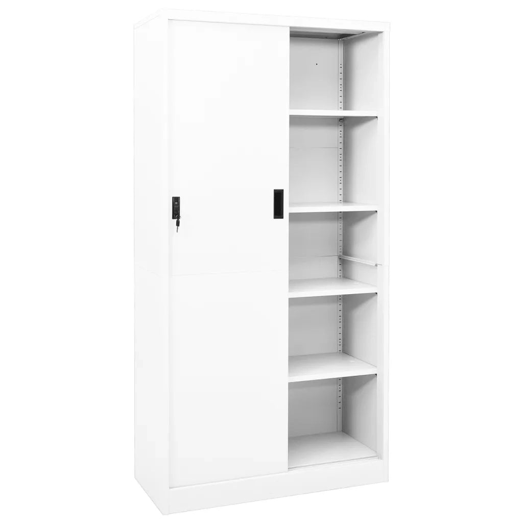Armadio per Ufficio Anta Scorrevole Bianco 90x40x180 cm Acciaio 335958