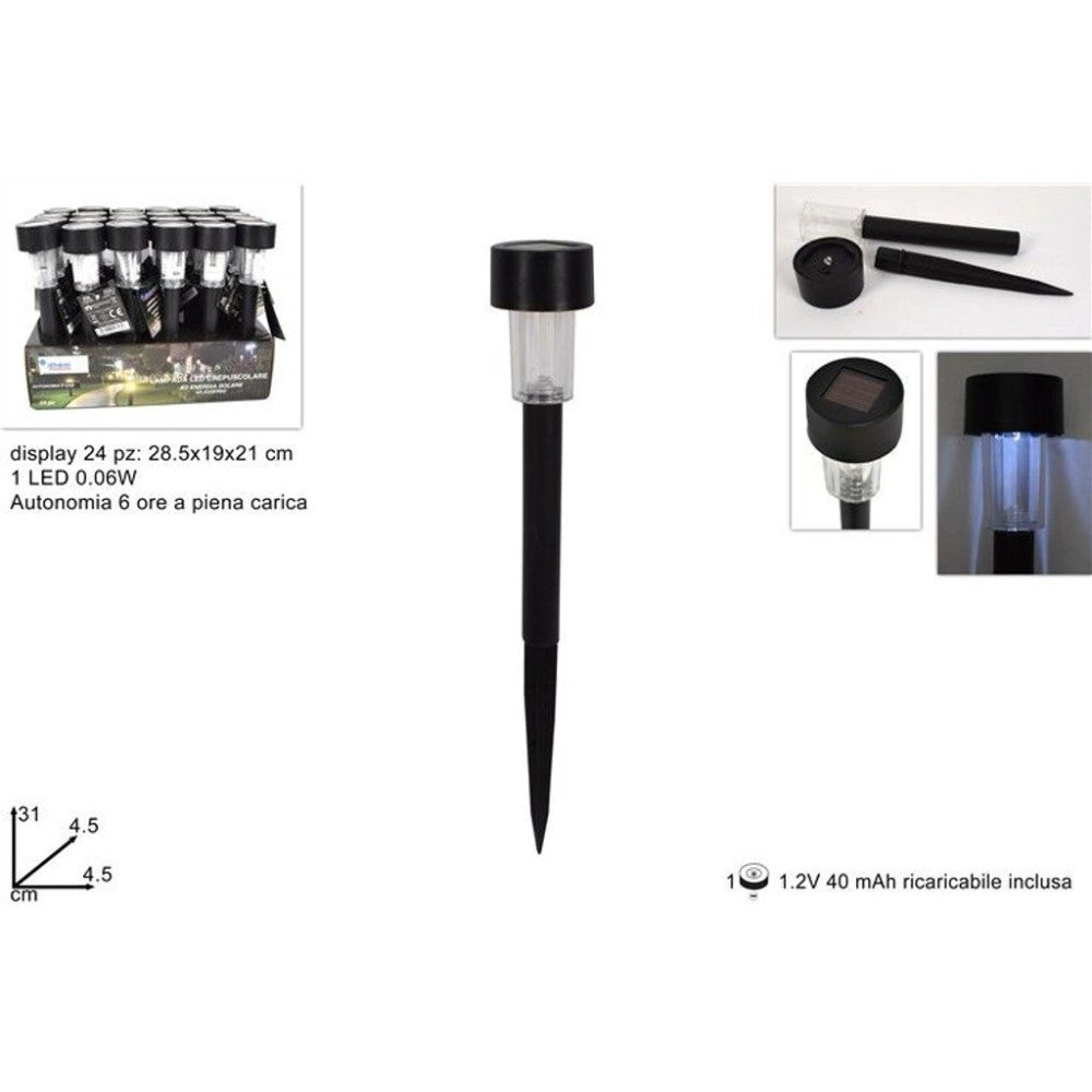 Trade Shop - Lampada Solare Da Giardino Led Picchetto Luce Esterna Automatica Waterproof -