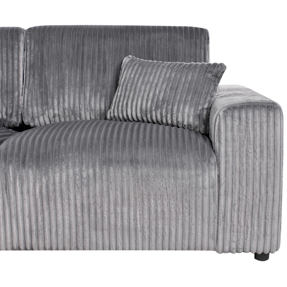 Divano in velluto a coste grigio Jumbo Cord 3 posti confortevole Soggiorno moderno retrò
