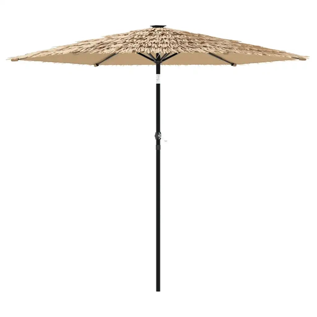 Ombrello | Parasolne Giardino LED e Palo in Acciaio Marrone 223x223x213cm