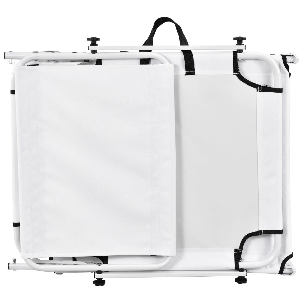 Lettino Prendisole Lomeda con Tettuccio Parasole e Schienale Reclinabile - Bianco casa.pro