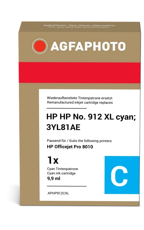 ORIGINAL Agfa Photo Cartuccia d'inchiostro ciano APHP912CXL ~825 Seiten