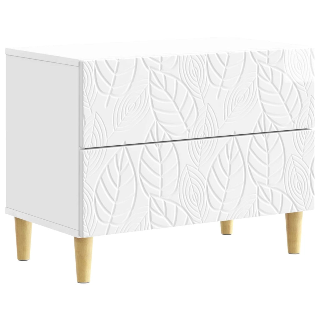 Comodino Bianco Lucido 62 x 34,5 x 48 cm Legno ingegnerizzato