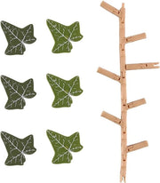 Set di 4 magneti decorativi per frigorifero con disegno realistico di klimop artificiale