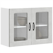 Pensile da Cucina con Porta in Vetro Kalmar Grigio Cemento 853611
