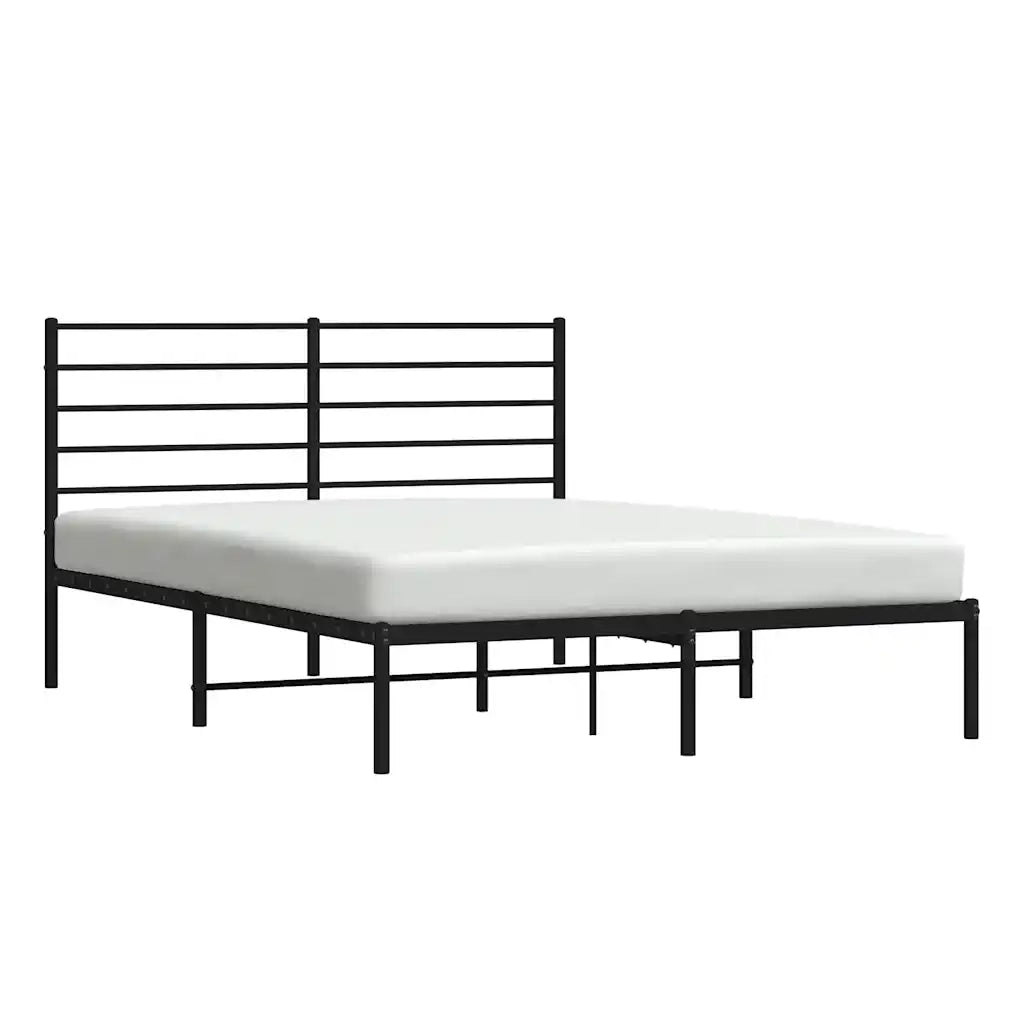 Giroletto con Testiera-Struttura Letto con testiera in Metallo Nero 160x200 cm 235460