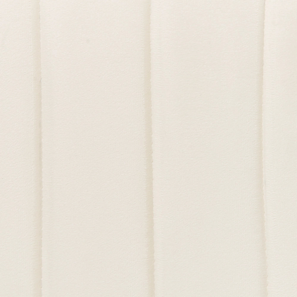 Pouf Velluto Bianco Sporco 29 x 53 x 48 cm Poggiapiedi Esagonale Imbottito Glamour