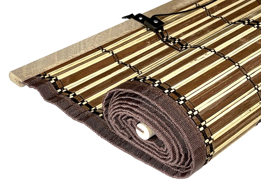 Tenda A Rullo Tapparella Bamboo A Caduta Pannello Porta Finestra Modello Oxaka - 120x250 - Marrone