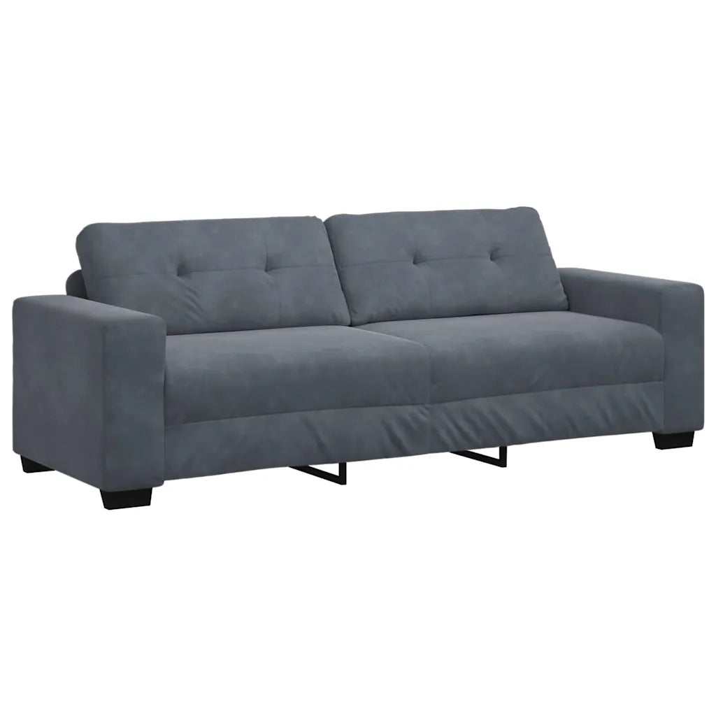 Set divano a 2 pz con Cuscini in Velluto Grigio Scuro 3324722