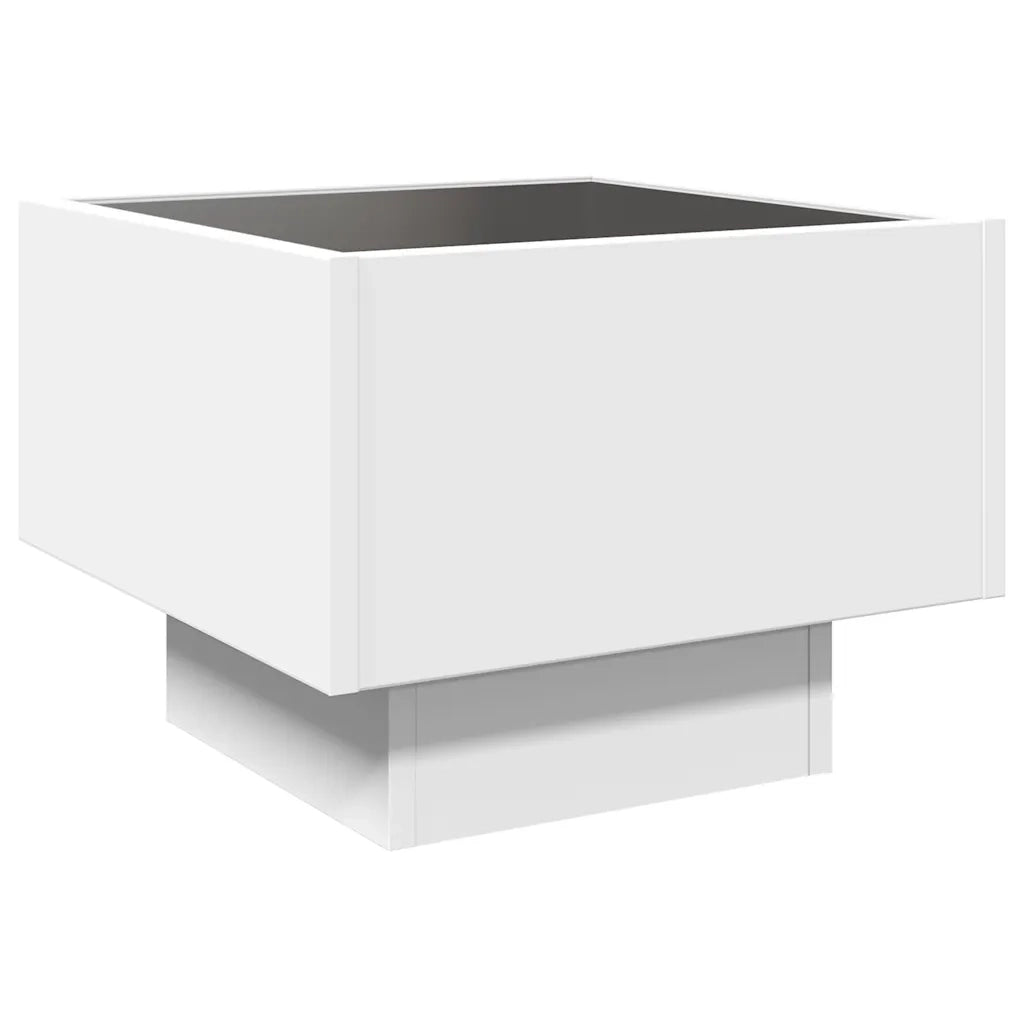 Tavolino con LED Bianco 40x40x30 cm in Legno Multistrato 847497