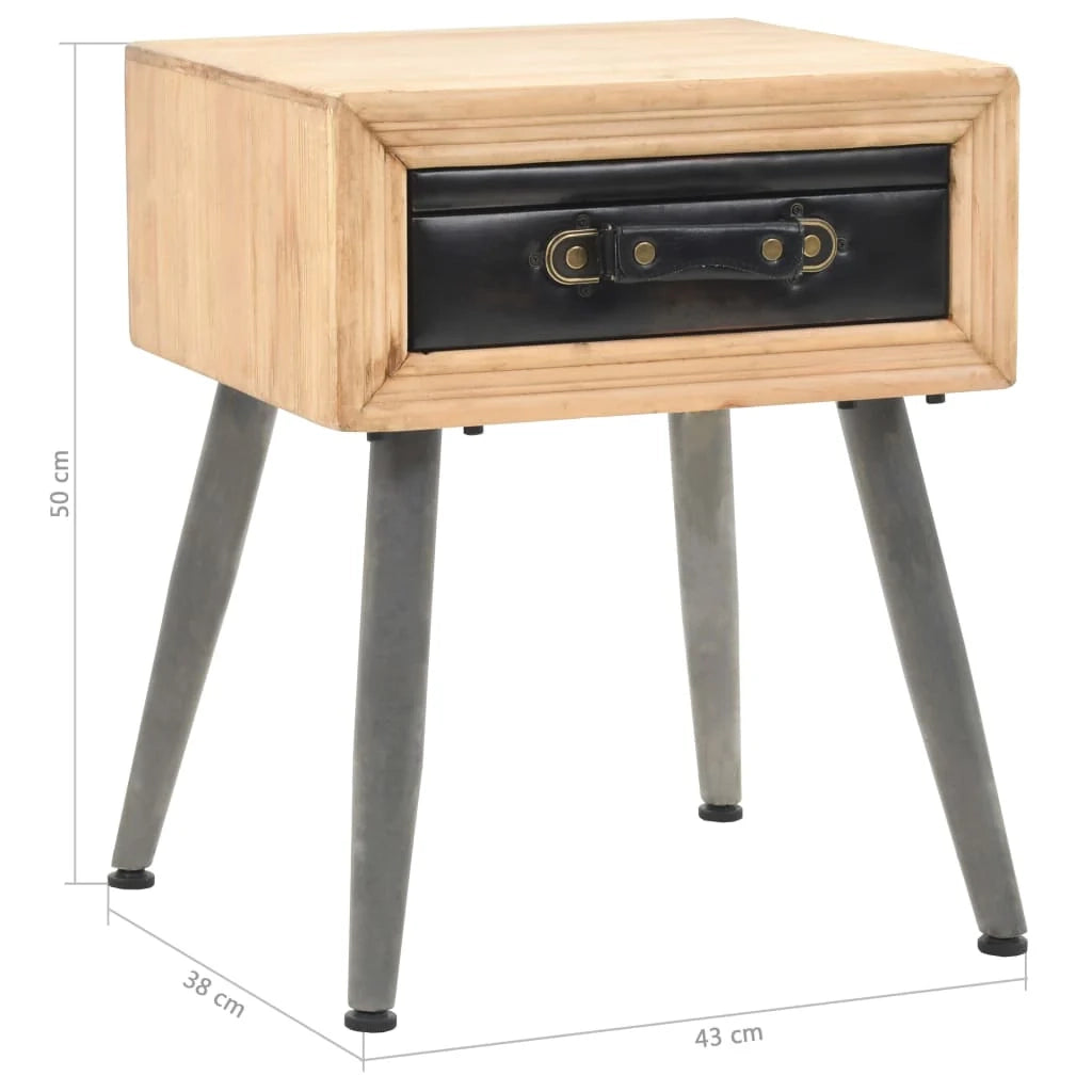 Comodino cassettiera mobile per camera da letto legno massello di abete 43 x 38 x 50 cm 1402065