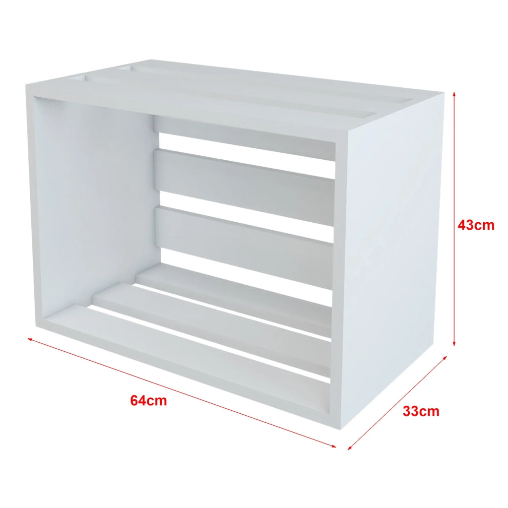 Tavolino rettangolare rotondo con contenitore 43 x 64 x 33 cm bianco 03_0008638