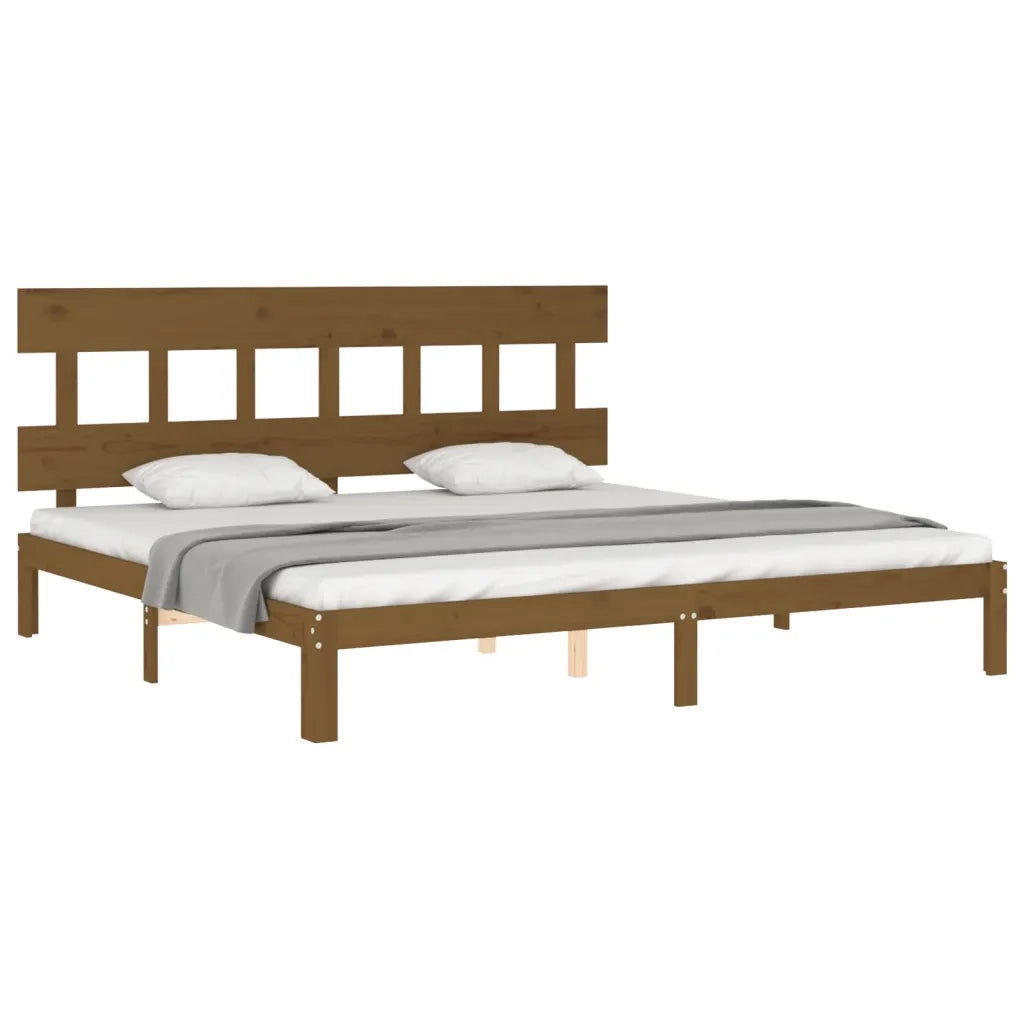 Giroletto con Testiera ambra 200x200 cm in Legno Massello 3193619