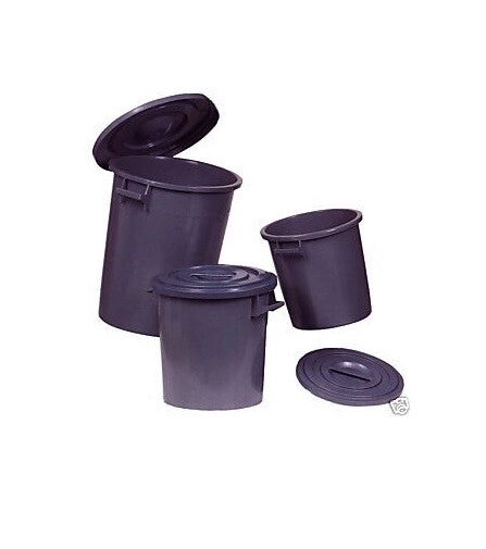 Bidone contenitore immondizia con coperchio multiuso nero 120 litri