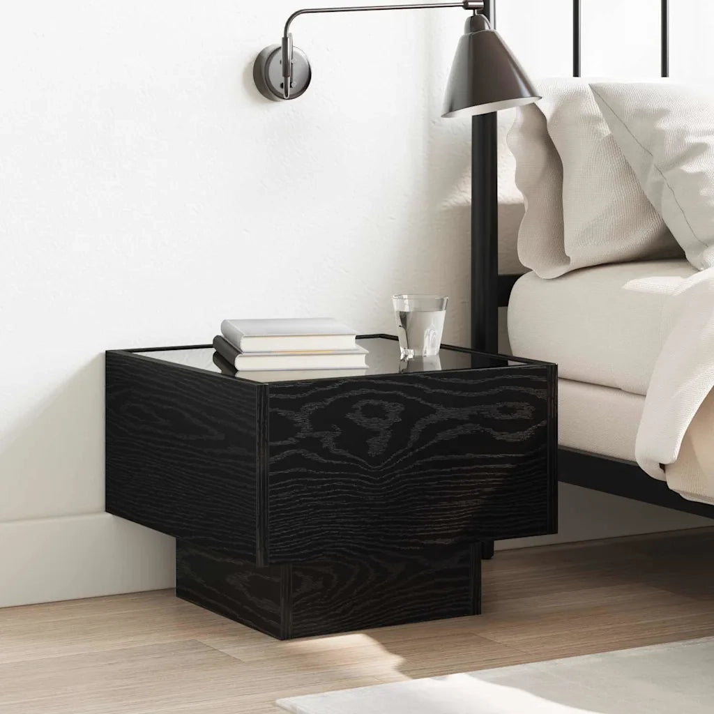 vidaXL Armadio con luci a corde decorative Rovere nero 40 x 40 x 30 cm