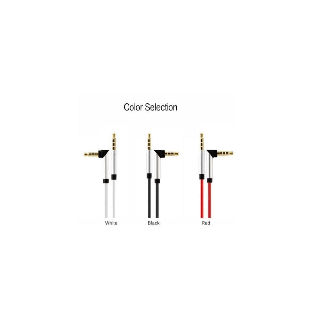 Trade Shop - Cavo Aux 3.5 Mm Maschio 1 Metro Cable Audio Stereo Mp3 Angolo Retto Vari Colori -