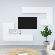 Mobile Porta TV a Parete Bianco in Legno Multistrato 3114582
