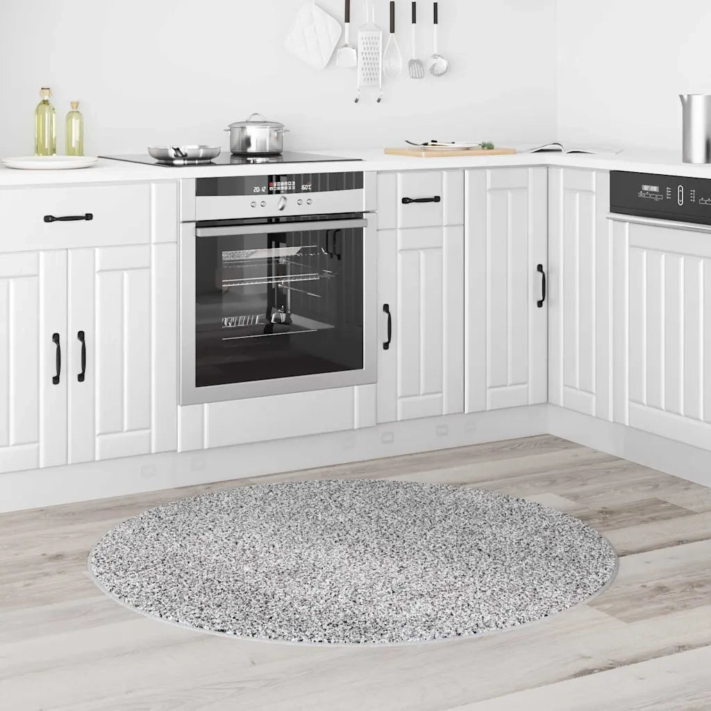 Tappeto del soggiorno | Tappeto Shaggy Antiscivolo Grigio 120 x 120 cm PP