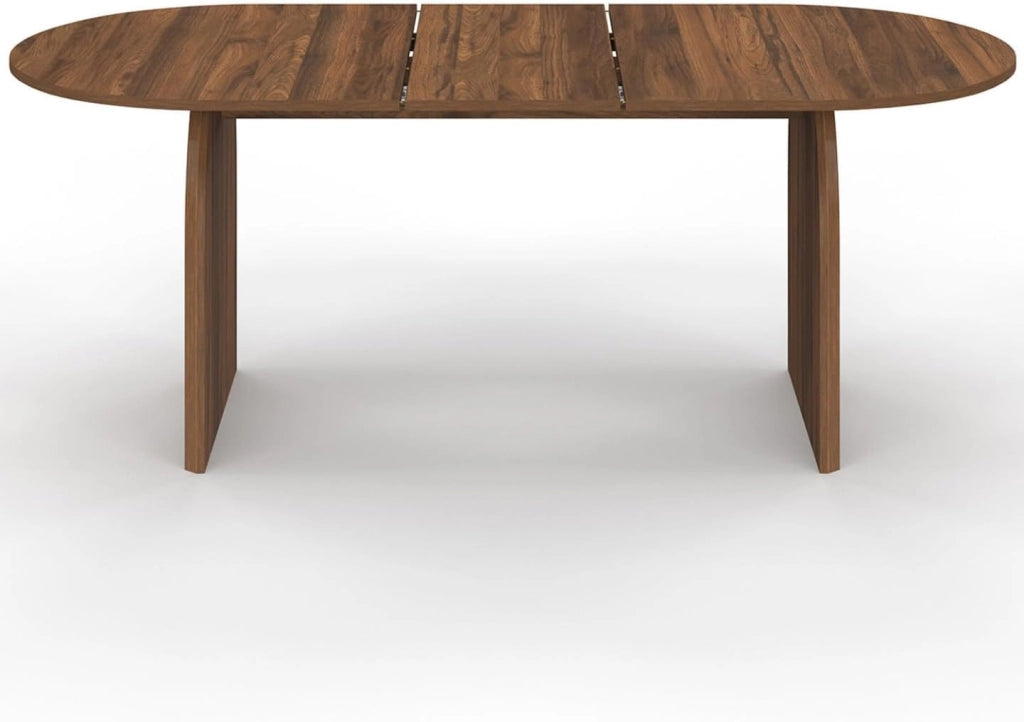 Tavolo da pranzo ovale japandi allungabile EDITH 6-10 persone noce 160-200 cm