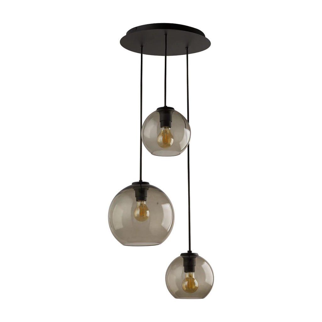Lampadario Nowodvorski Vetro nero vetro fumé Ø40 3xE27