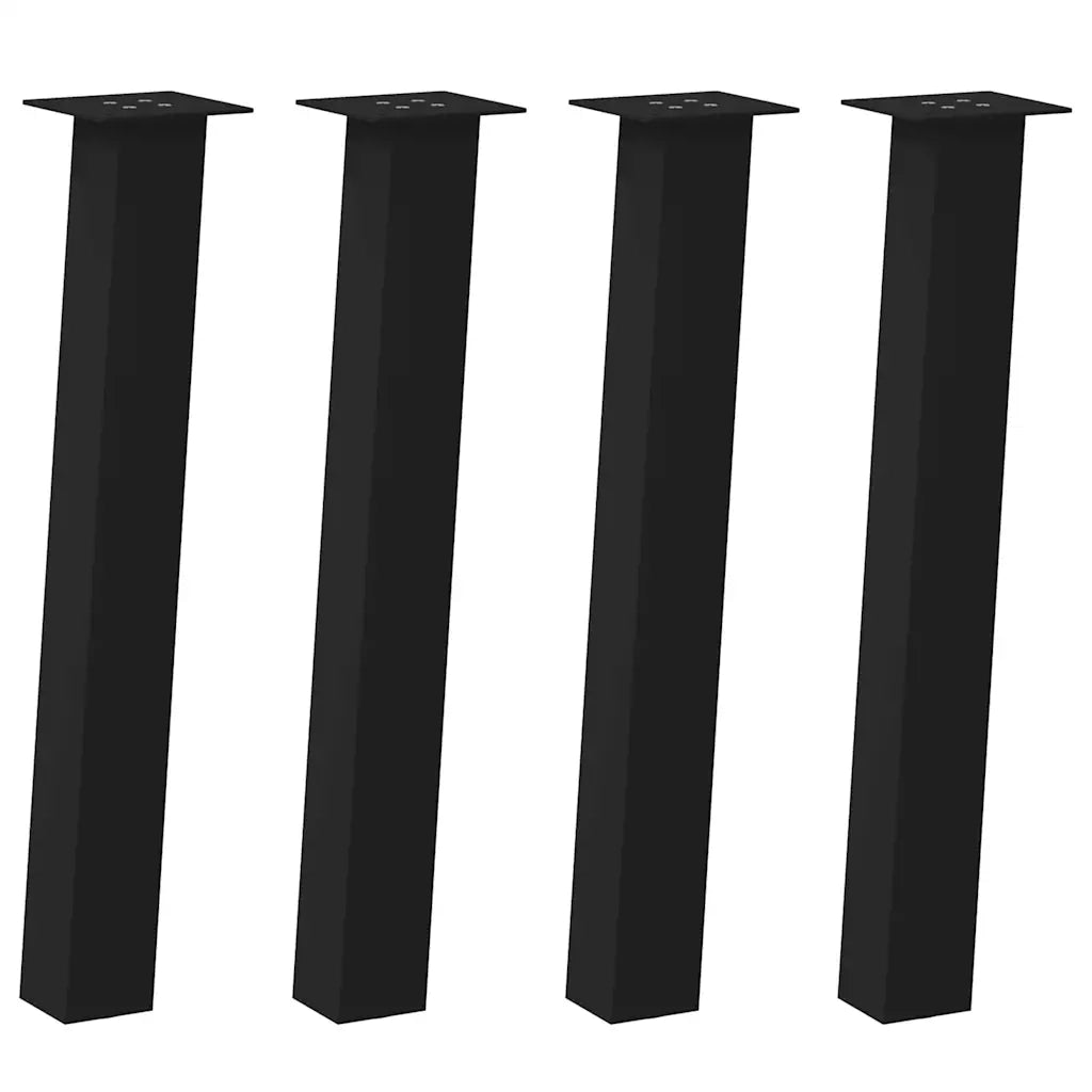 Gambe per tavolo consolle 4 pz nere 72 cm in acciaio 4012504
