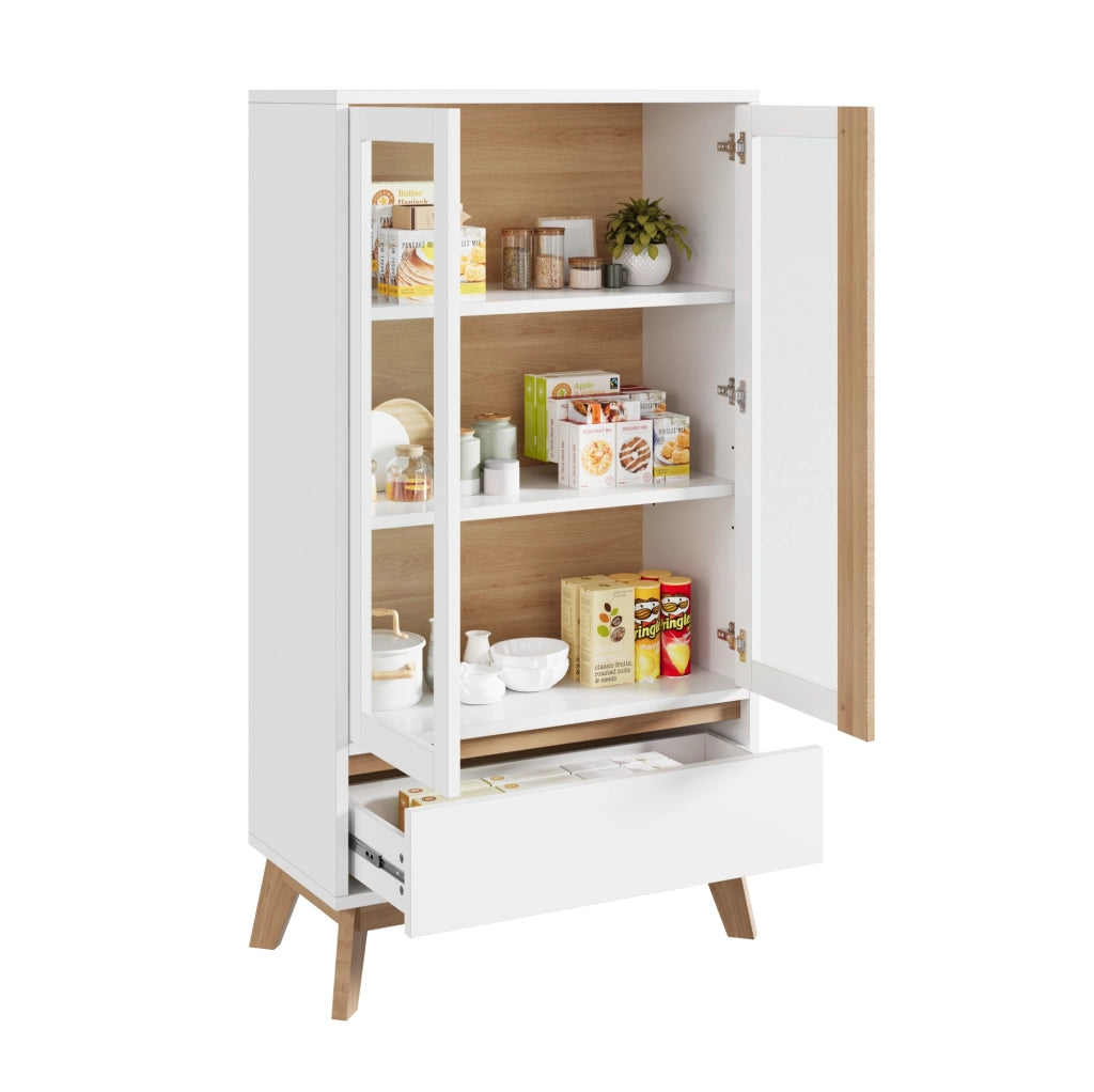 Armadio da cucina con cassetto e ripiani regolabili 80 x 40 x 150 cm; bianco
