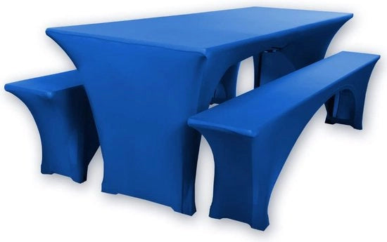 Set di tavoli per birra - 3 pezzi - larghezza da 50cm o 70cm - con marchio Oeko-Tex - Modello 100 - Prova di affidabilità (blu 70x220cm)