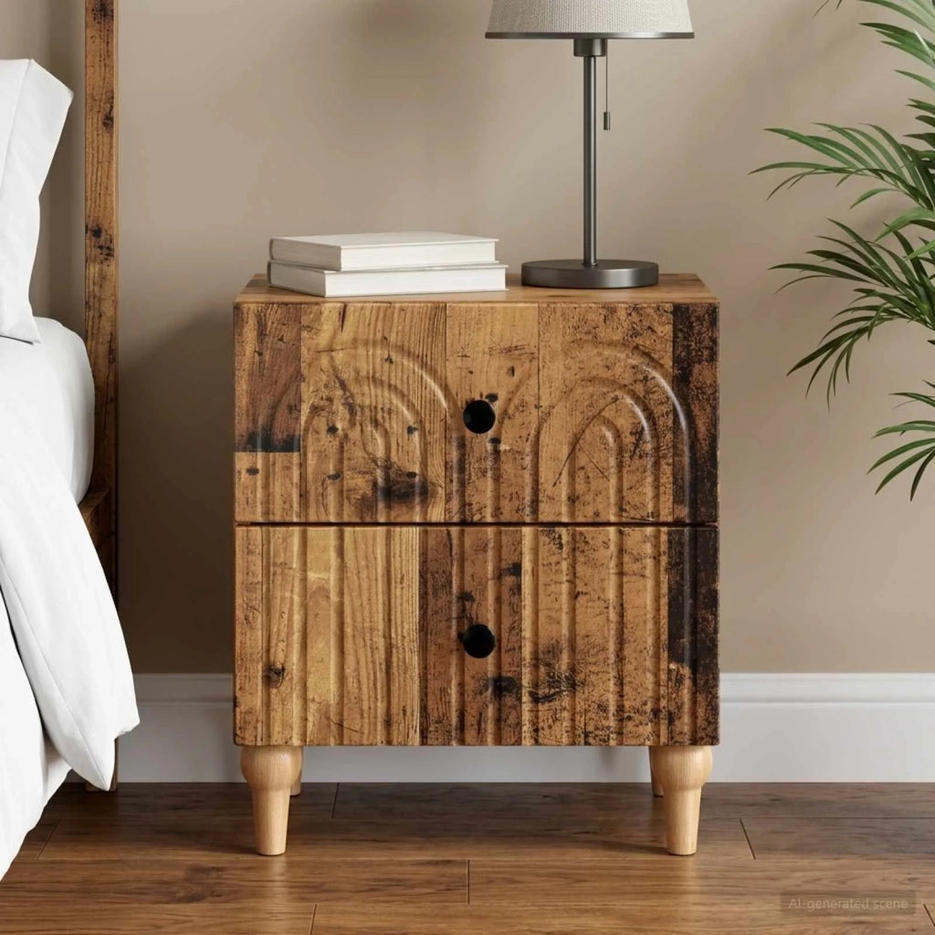 Armadio da Notte con cassetto Legno antico 43 x 34,5 x 48 cm 894081