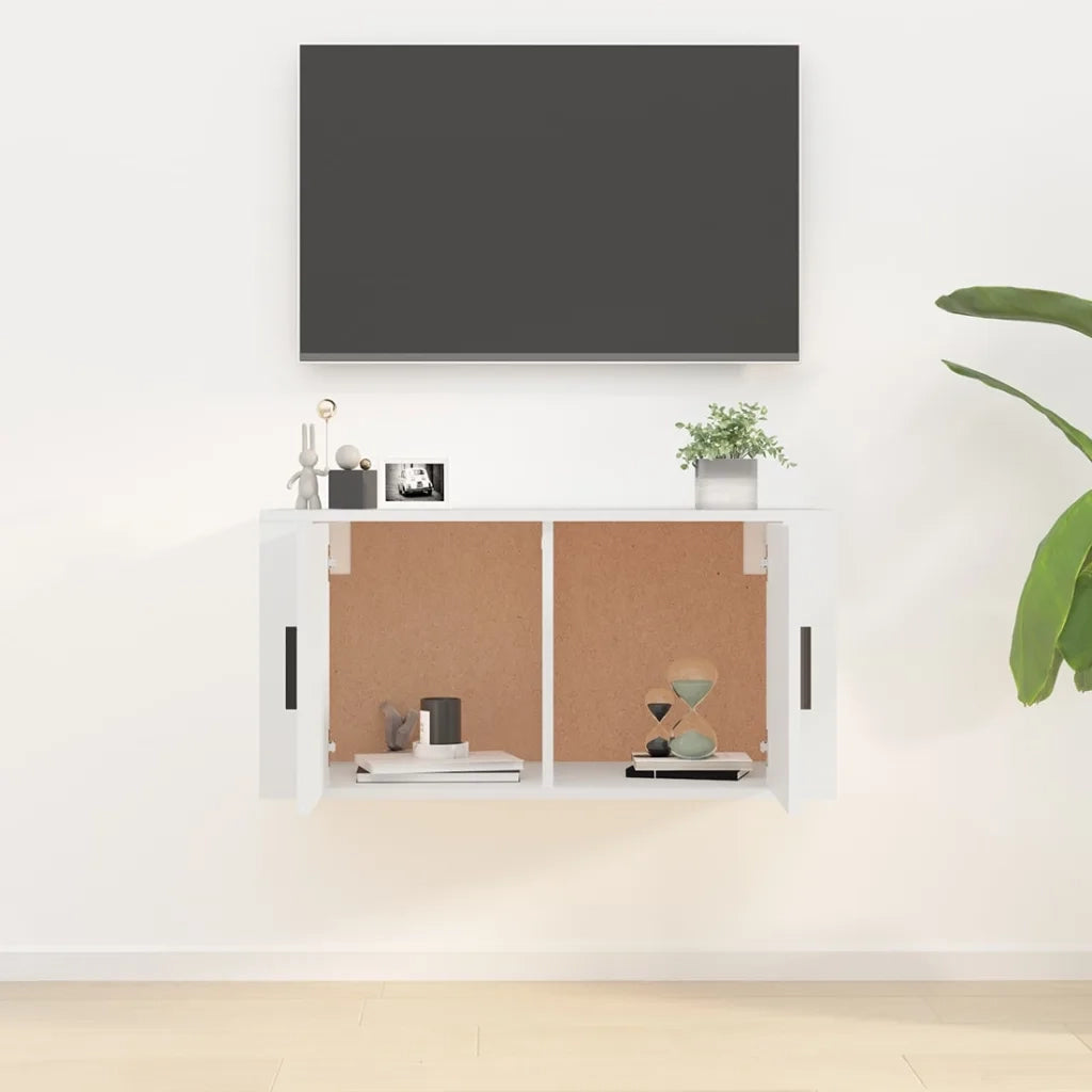 Mobile Porta TV a Parete-Mobile per TV-Credenza TV Bianco 80x34,5x40 cm