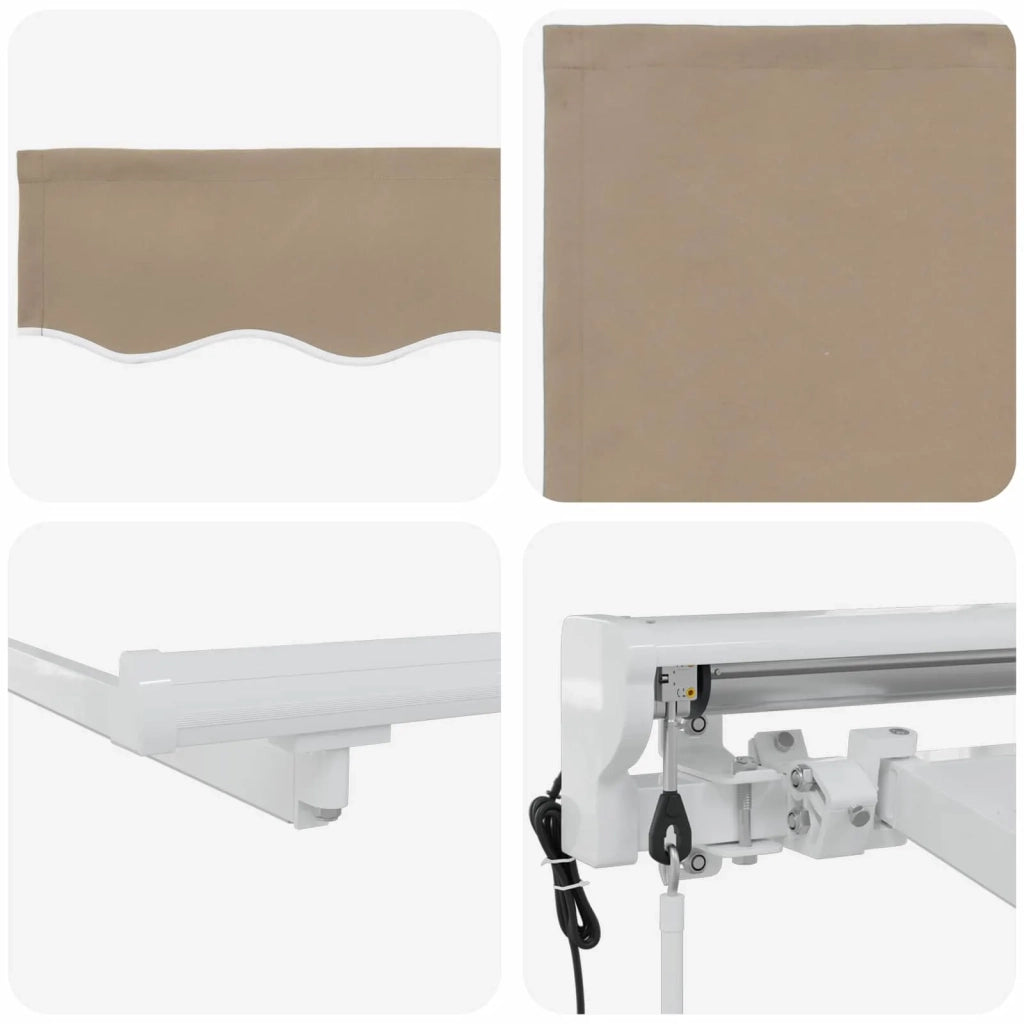 Tettuccio Elettrico Retrattile Beige e Bianco 4 × 3 m 3421364