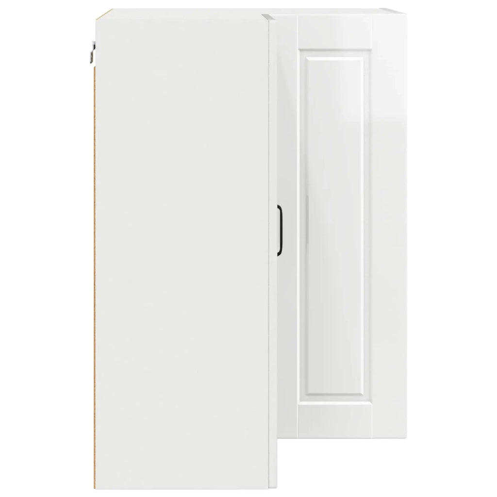 Mobile angolare per parete PORTO Bianco Lucido 57 x 57 x 80 cm