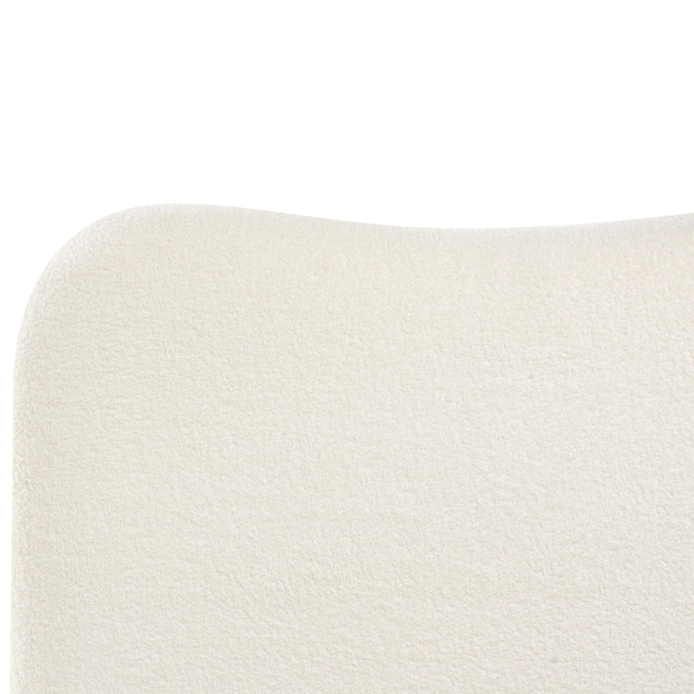 Letto con contenitore in bouclé bianco sporco 90 x 200 cm design moderno e minimalista