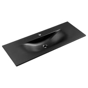 Lavabo incasso VELOA 120 cm in ceramica nero opaco