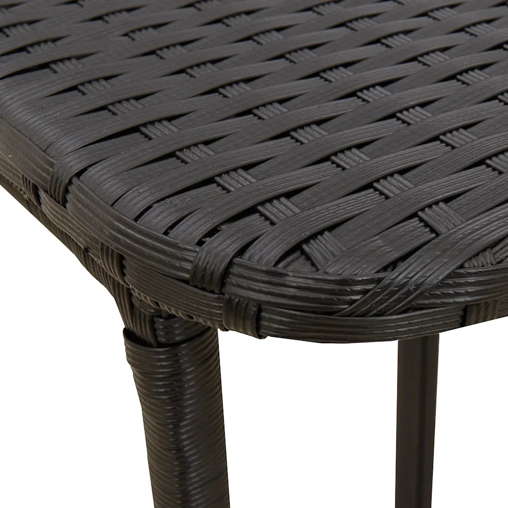 Tavolo da Giardino | Tavolino da esterno Pieghevole Nero 90x51x75 cm in Polyrattan